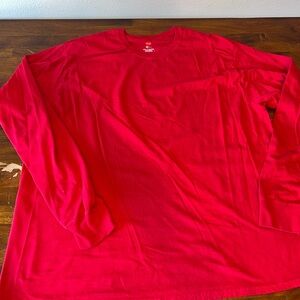 Hanes Red Long Sleeve Tee Shirt